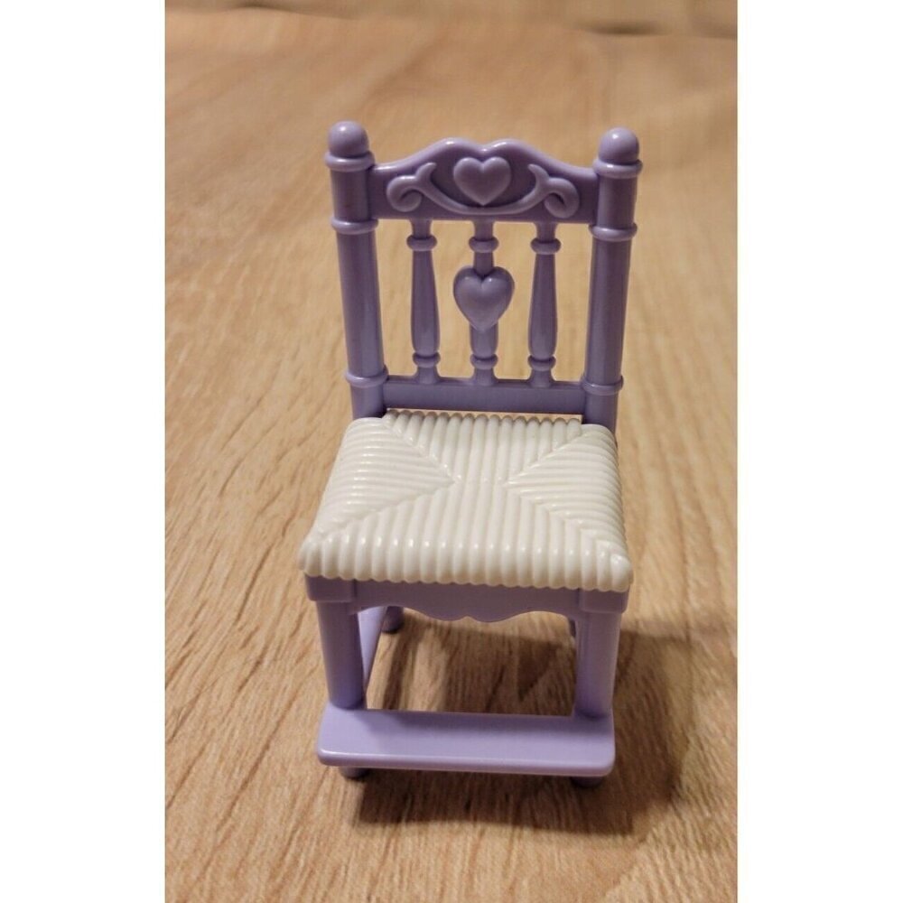 Vintage Loving Family Dollhouse Tall White And Purple Chair 2002 Fisher Price